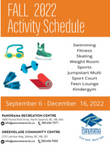FALL 2022 ACTIVITY SCHEDULE COVER