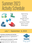 The cover of Panorama Recreation's Summer 2023 Activity Schedule.