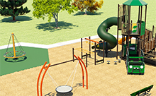An artist rendering of Greenglade playground.